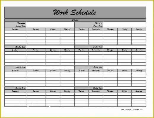 Free Monthly Work Schedule Template Of Free Monthly Work Schedule Template Job