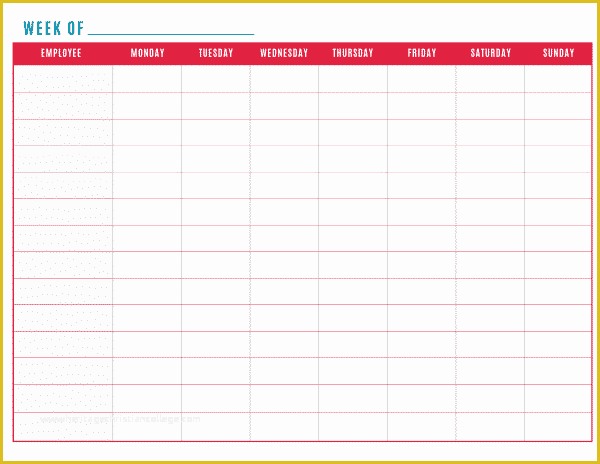 Free Monthly Work Schedule Template Of Free Printable Work Schedule