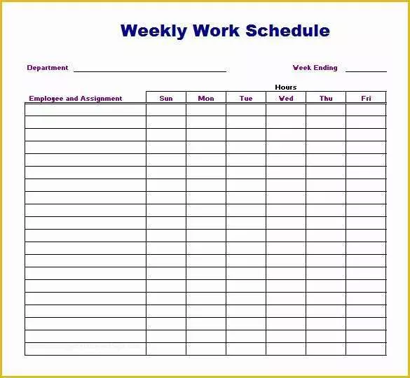 Free Monthly Work Schedule Template Of Weekly Work Schedule Template 8 Free Word Excel Pdf