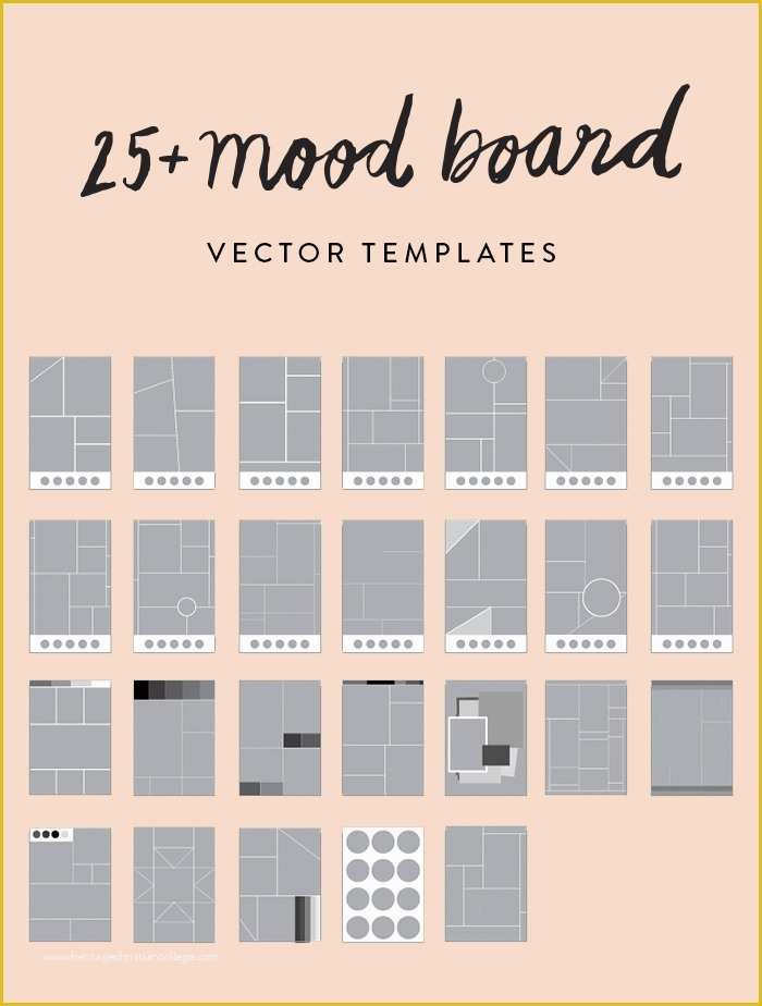 Free Moodboard Template Illustrator Of 25 Mood Board Vector Templates — June Letters Studio