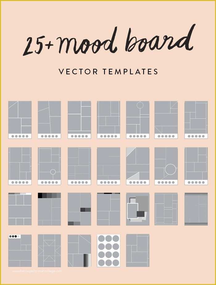 Free Moodboard Template Illustrator Of 25 Mood Board Vector Templates