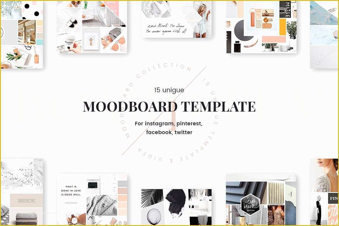Free Moodboard Template Illustrator Of Mood Board Templates Web Elements Creative Market
