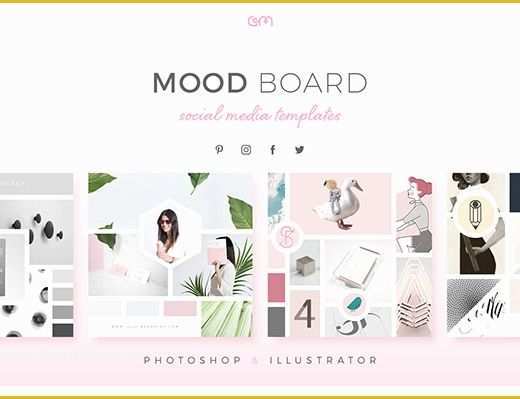 Free Moodboard Template Illustrator Of Mood Boards for social Media On Behance