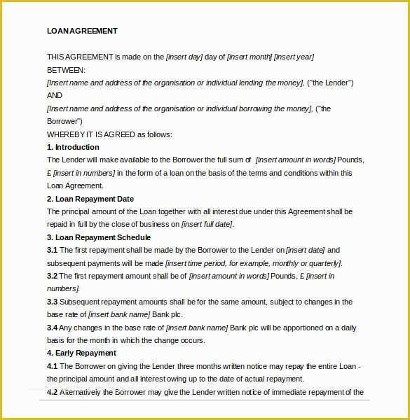 Free Mortgage Document Template Of 18 Loan Agreement Templates – Free Word Pdf format