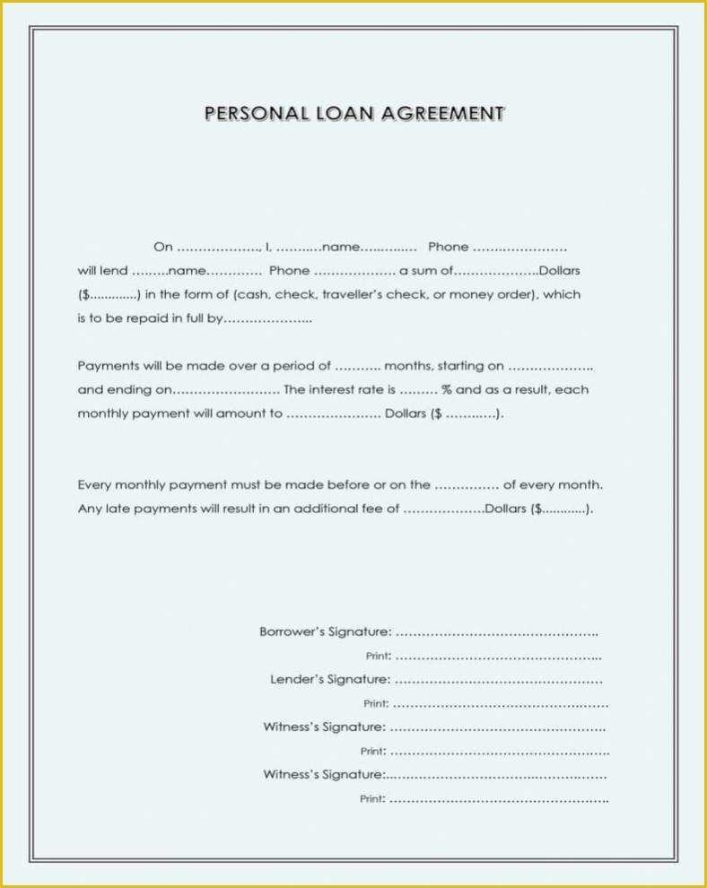 Free Mortgage Document Template Of form for Loan Agreement