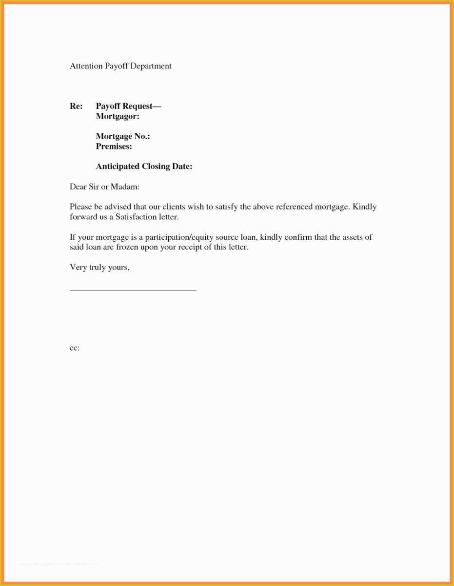 Free Mortgage Statement Template Of Private Mortgage Payoff Letter Template Examples