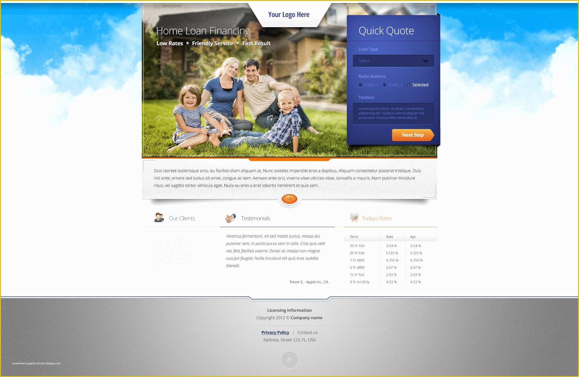 Free Mortgage Website Templates Of Loan Website Template