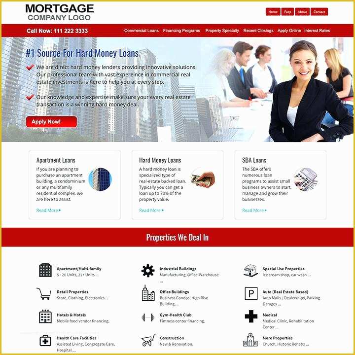 Free Mortgage Website Templates Of Mercial Mortgage Website Templates Free Resume