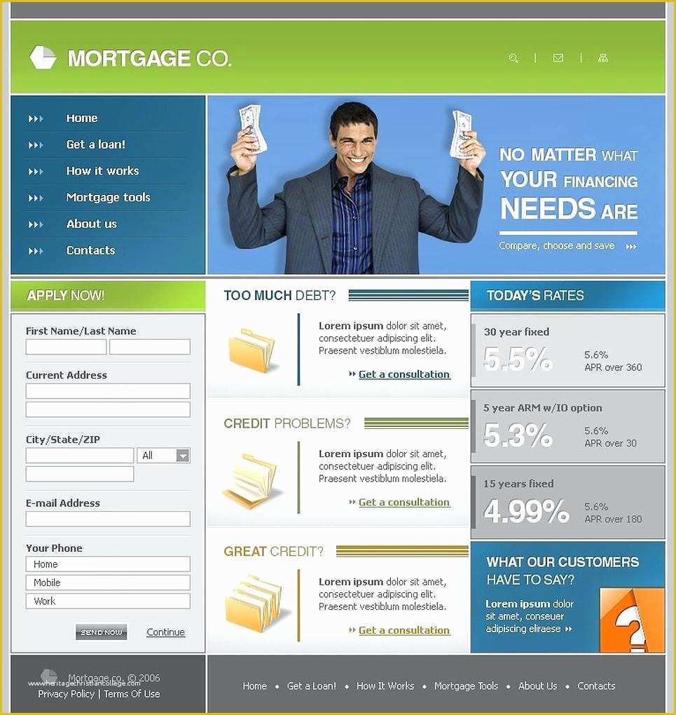 Free Mortgage Website Templates Of Premium Loan Website Template Mercial Mortgage Website