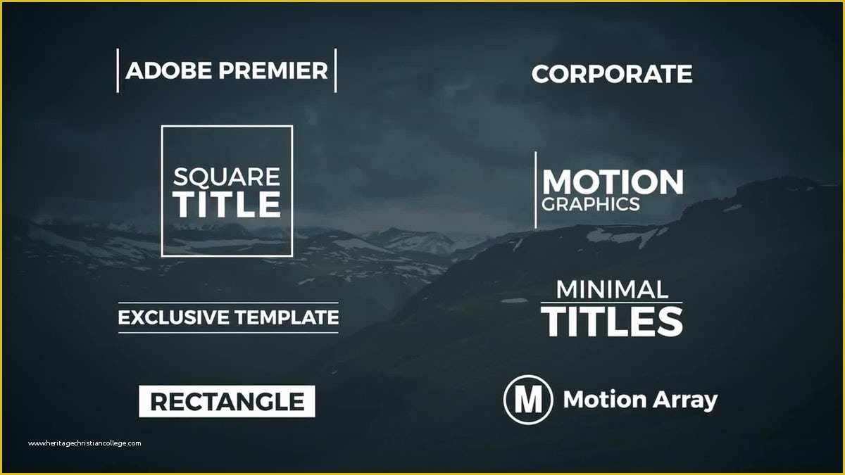 Free Motion 5 Title Templates Of 8 Minimal Titles Premiere Template