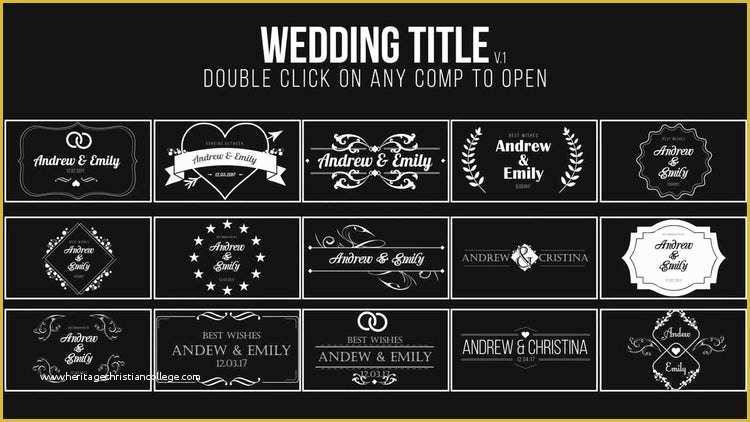 Free Motion 5 Title Templates Of Wedding Title after Effects Templates