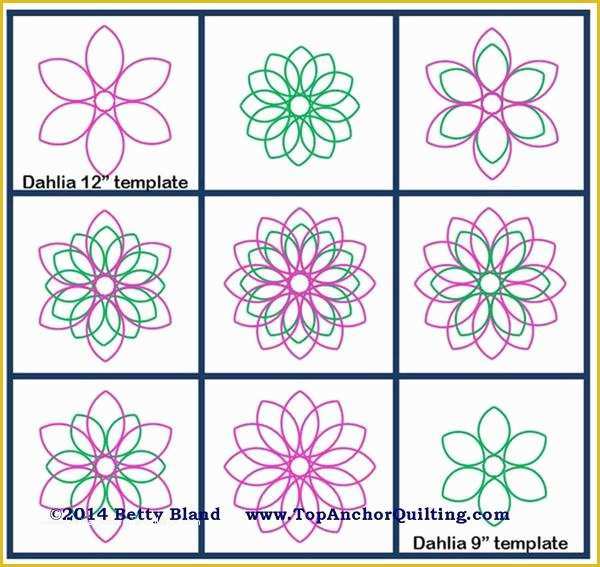 Free Motion Quilting with Templates Of Dahlia Quilt Templates & Patterns – topanchor Quilting tools