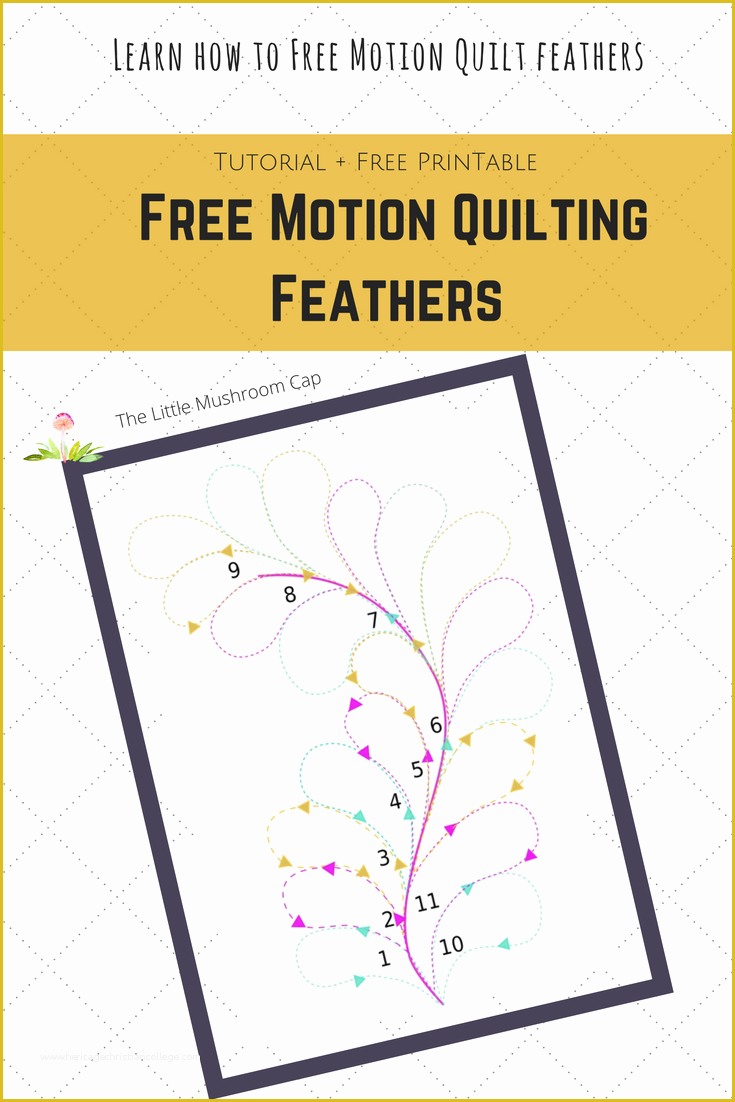 Free Motion Quilting with Templates Of Feather Quilting Tutorial Free Printable Template the