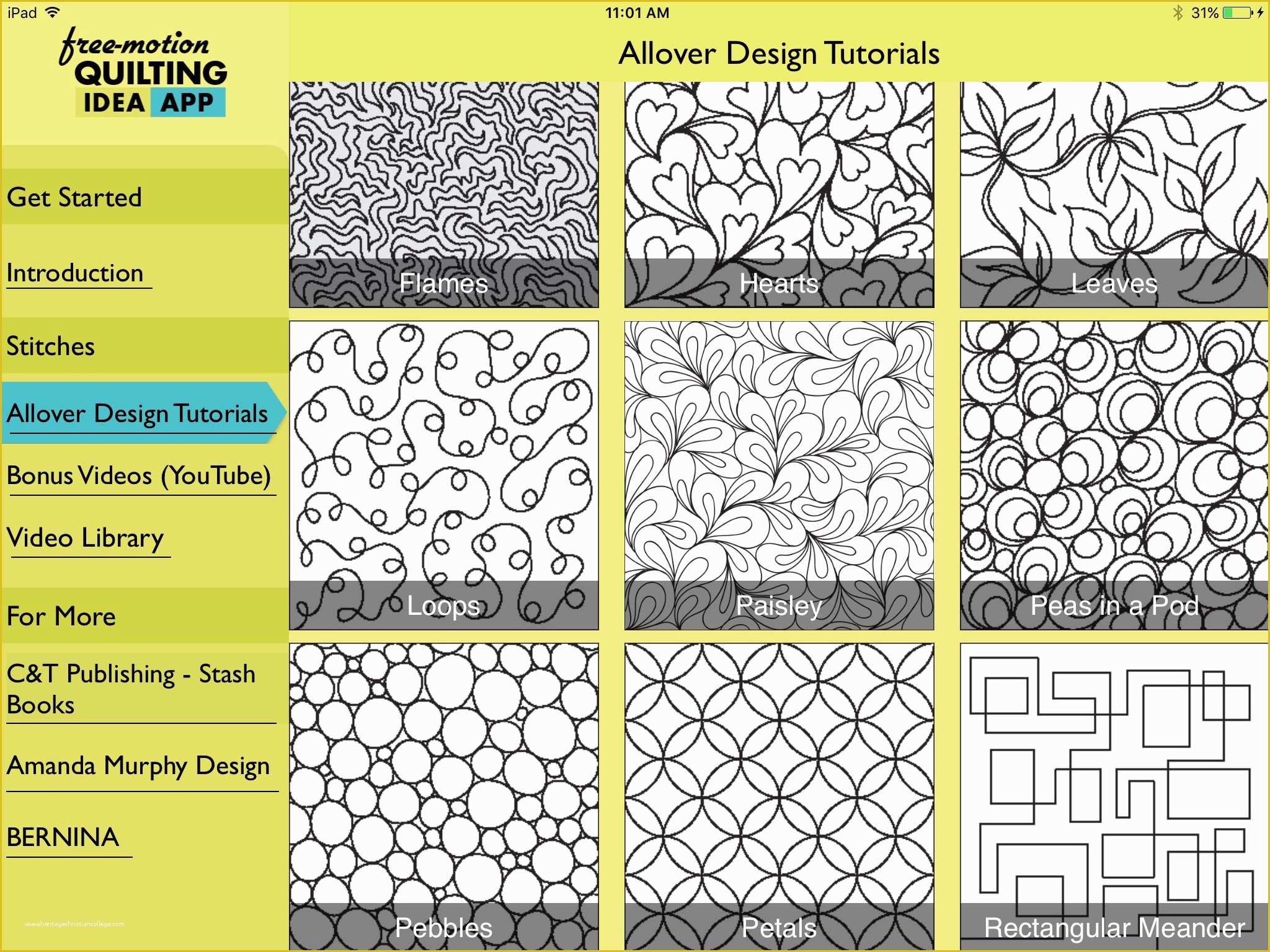 Free Motion Quilting with Templates Of the Free Motion Quilting Idea App – Amanda’s Blog