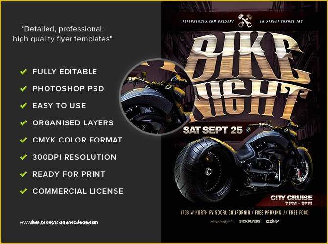 Free Motorcycle Ride Flyer Template Of Bike Night Flyer Template Flyerheroes