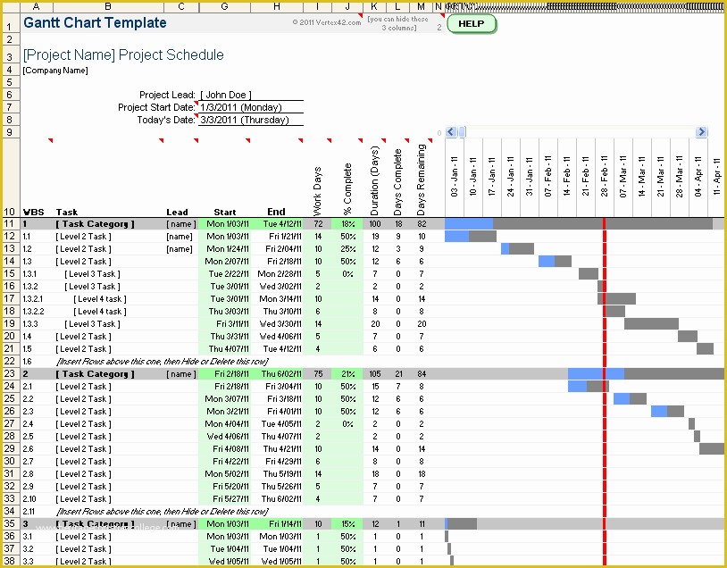 Free Ms Project Templates Of Free Gantt Chart Template for Excel