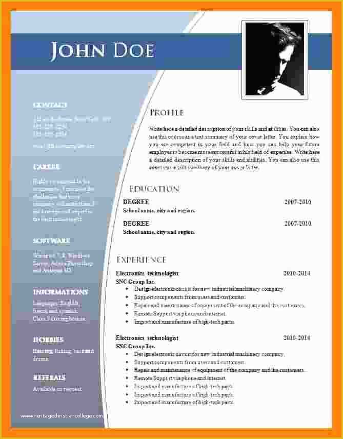 Free Ms Word Resume Templates Of 5 Cv formats Free