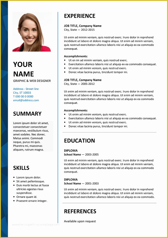 Free Ms Word Resume Templates Of Dalston Free Resume Template Microsoft Word Blue Layout