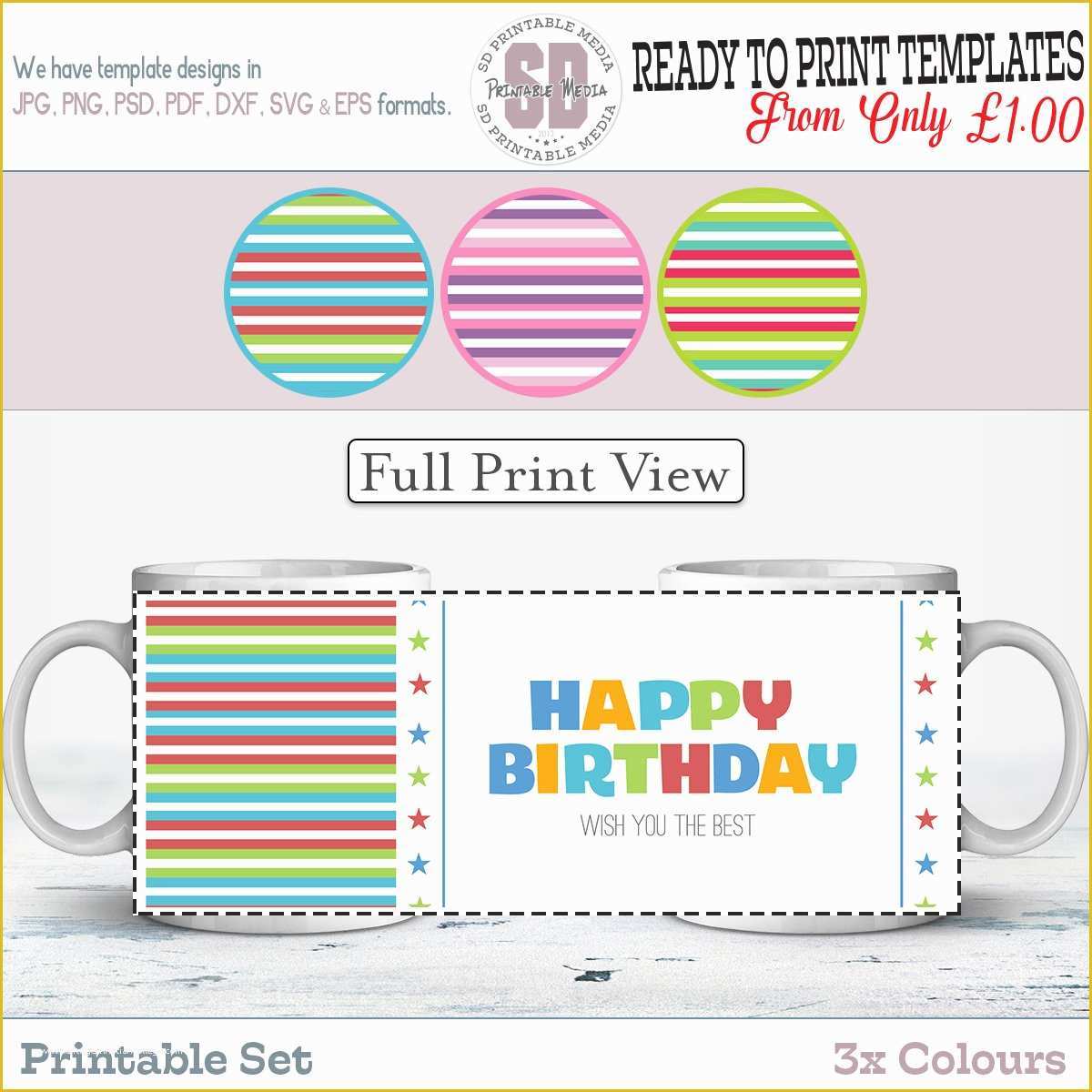 Free Mug Templates for Sublimation Of Birthday Sublimation Mug Design
