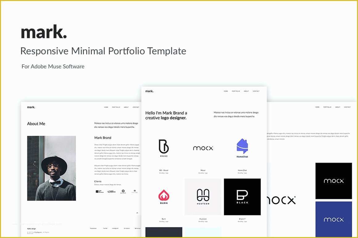 Free Muse Portfolio Templates Of Mark Portfolio Muse Template Website Templates