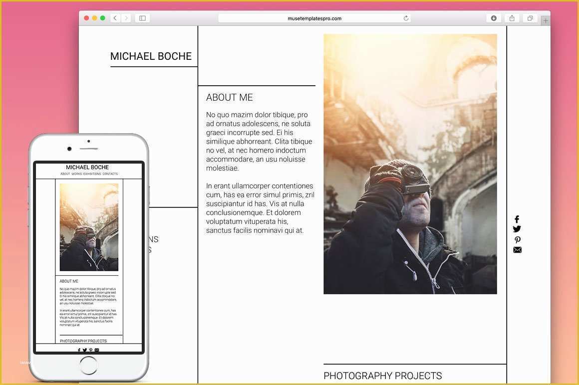 Free Muse Portfolio Templates Of Portfolio Adobe Muse Template Website Templates