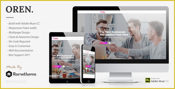 Free Muse Templates Responsive Of oren Responsive Multipurpose Adobe Muse Template