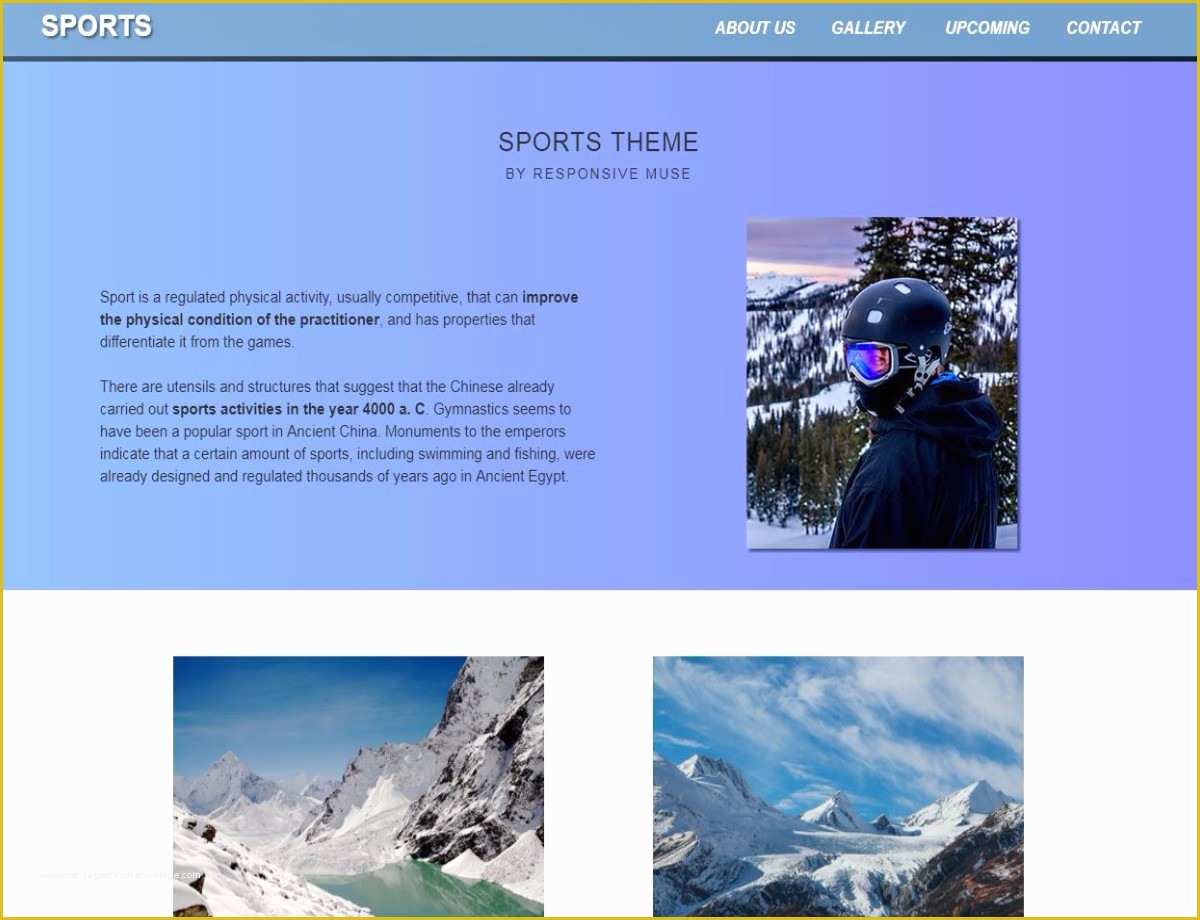 Free Muse Templates Responsive Of Sports Template Responsive Muse Templates &amp; Wid S