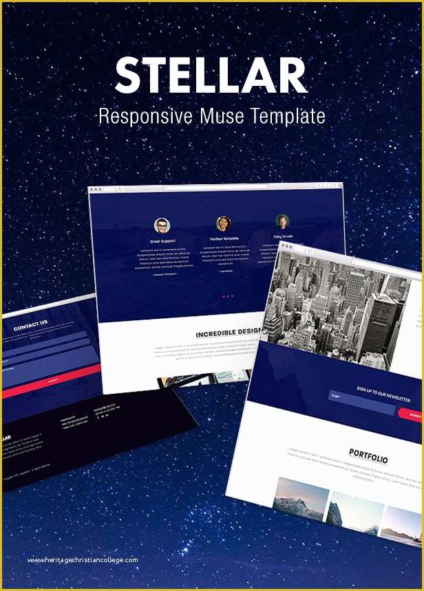 Free Muse Templates Responsive Of Stellar Responsive Muse Template for Creatives