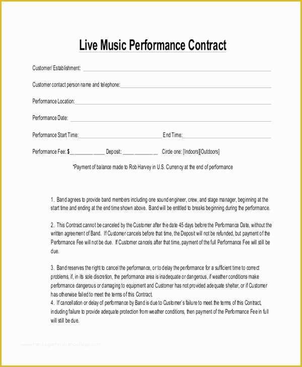 Free Music Performance Contract Templates Of 17 Music Contract Templates Word Google Docs format