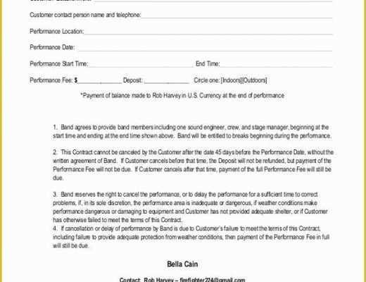 Free Music Performance Contract Templates Of 5 Music Contract Samples &amp; Templates