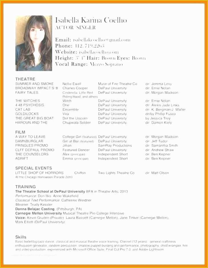 Free Musician Resume Template Of Musical Resume Template Best Resume Collection