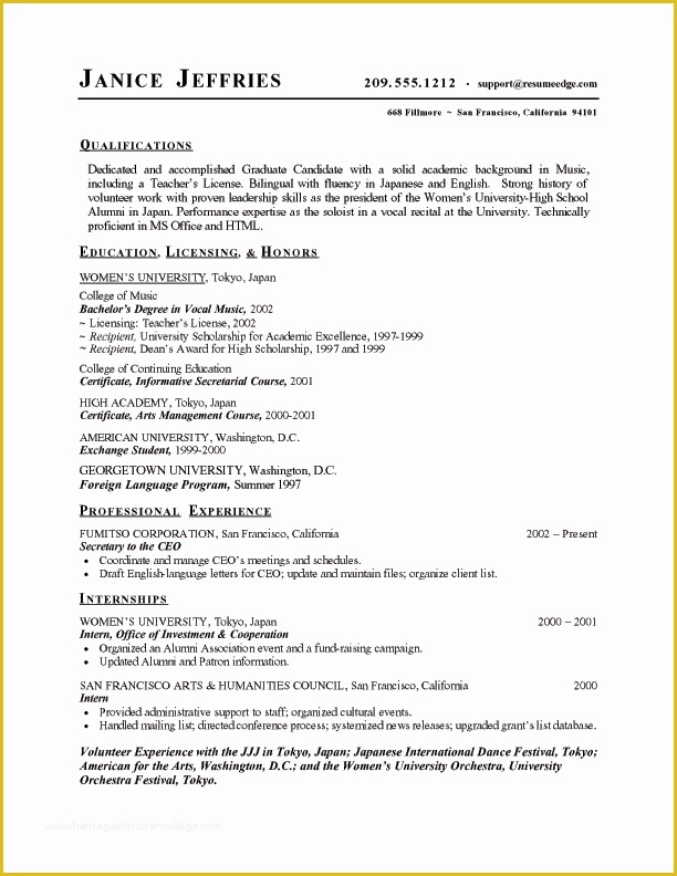 Free Musician Resume Template Of Musician Resume