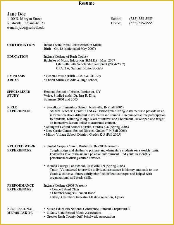Free Musician Resume Template Of Musician Resume Samples