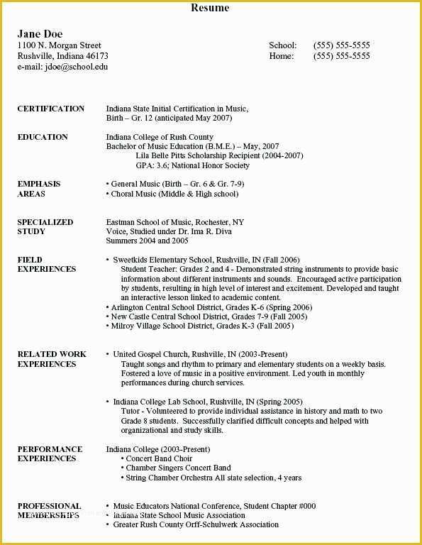 Free Musician Resume Template Of Musician Resume Samples