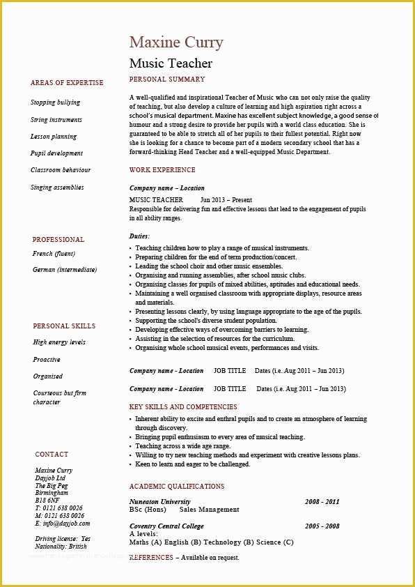 Free Musician Resume Template Of Musician Resume Template Best Resume Collection
