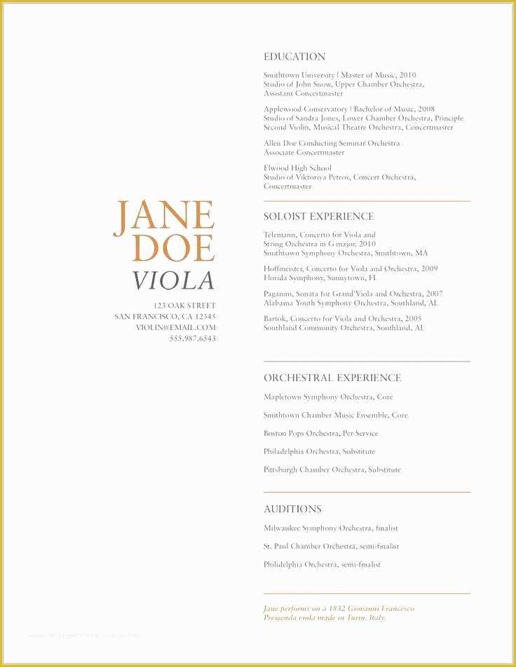 Free Musician Resume Template Of Musician Resume Template Free Cialisnetsfo