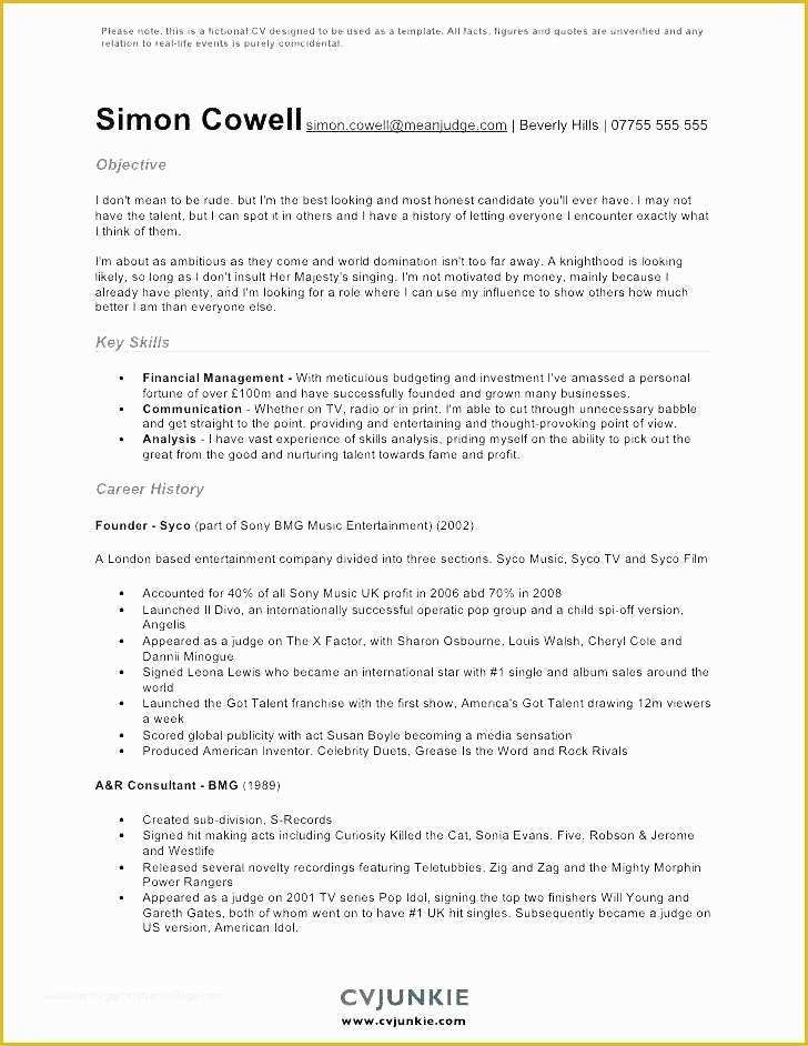 Free Musician Resume Template Of Musician S Resume Skills Resume format Examples Education