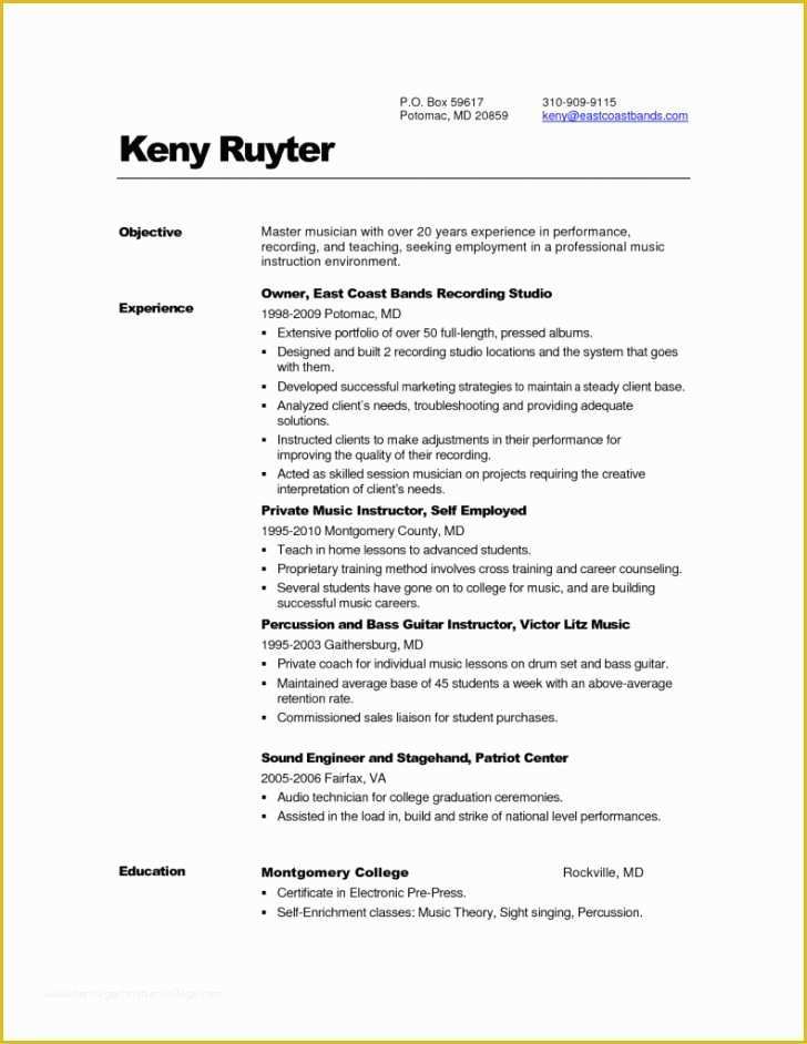 Free Musician Resume Template Of Resume Template Church Musician Resume Examples Sample