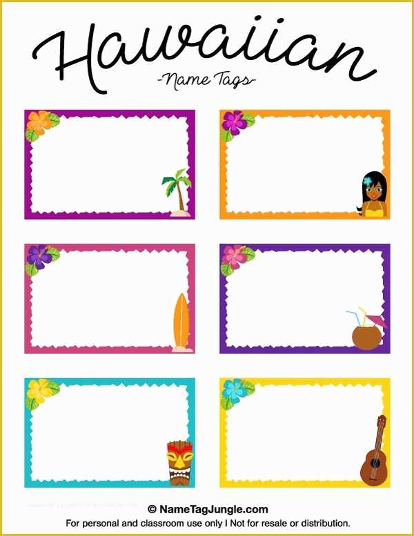 Free Name Badge Template Of Free Printable Hawaiian Name Tags the Template Can Also