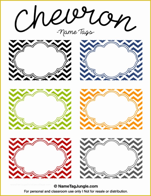 Free Name Badge Template Of Printable Chevron Name Tags