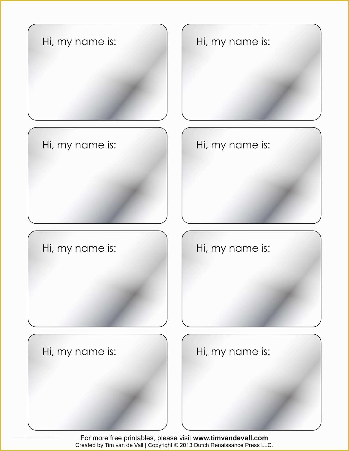 Free Name Badge Template Of Printable Name Tags