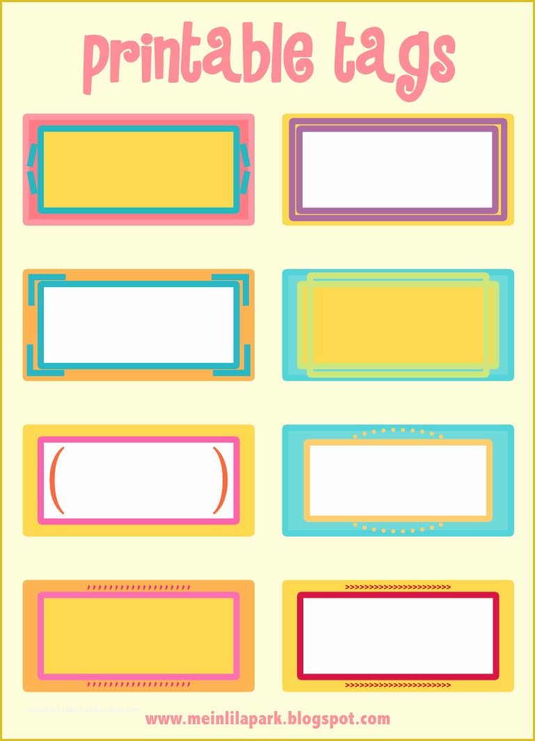 Free Name Label Template Of Free Printable Cheerfully Colored Tags – Ausdruckbare