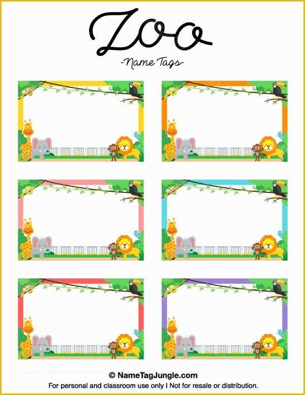 Free Name Label Template Of Free Printable Zoo Name Tags the Template Can Also Be