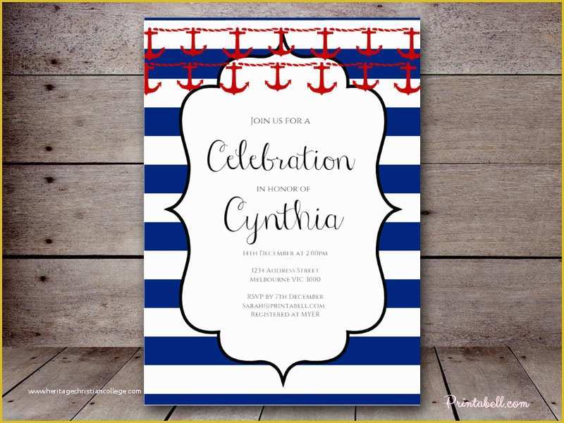 Free Nautical Invitation Templates Of Editable Baby Shower Invitations – Printabell • Create