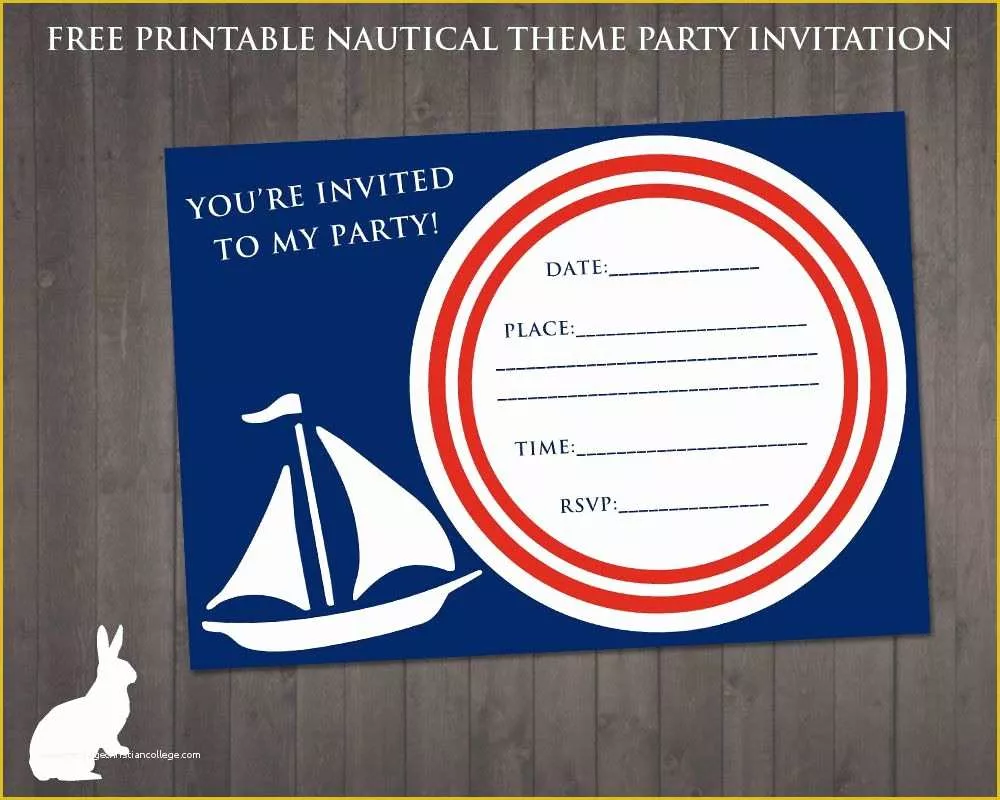 Free Nautical Invitation Templates Of Free Nautical Party theme Invitation