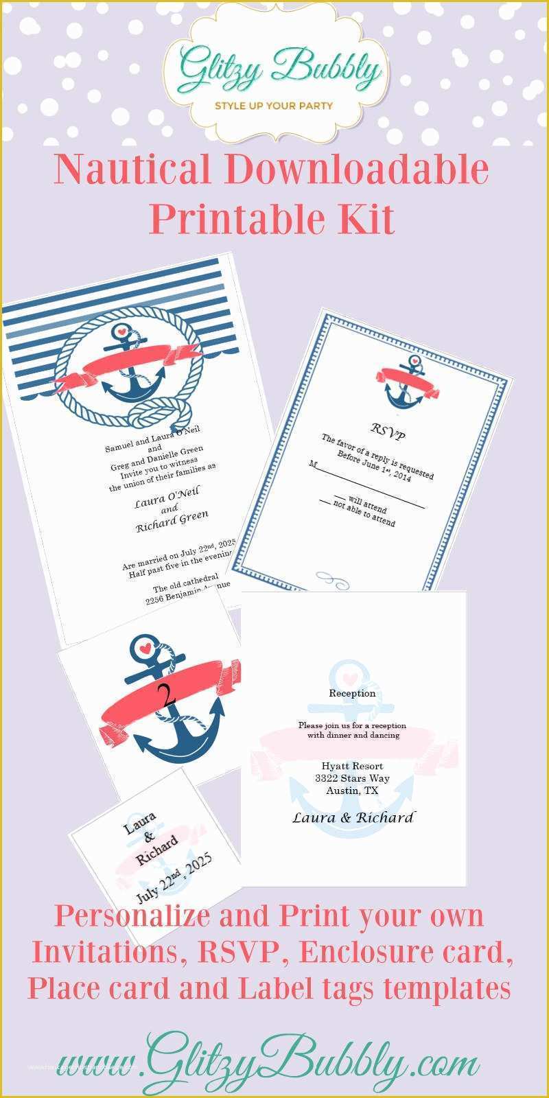 Free Nautical Invitation Templates Of Free Printable Nautical Wedding Invitations