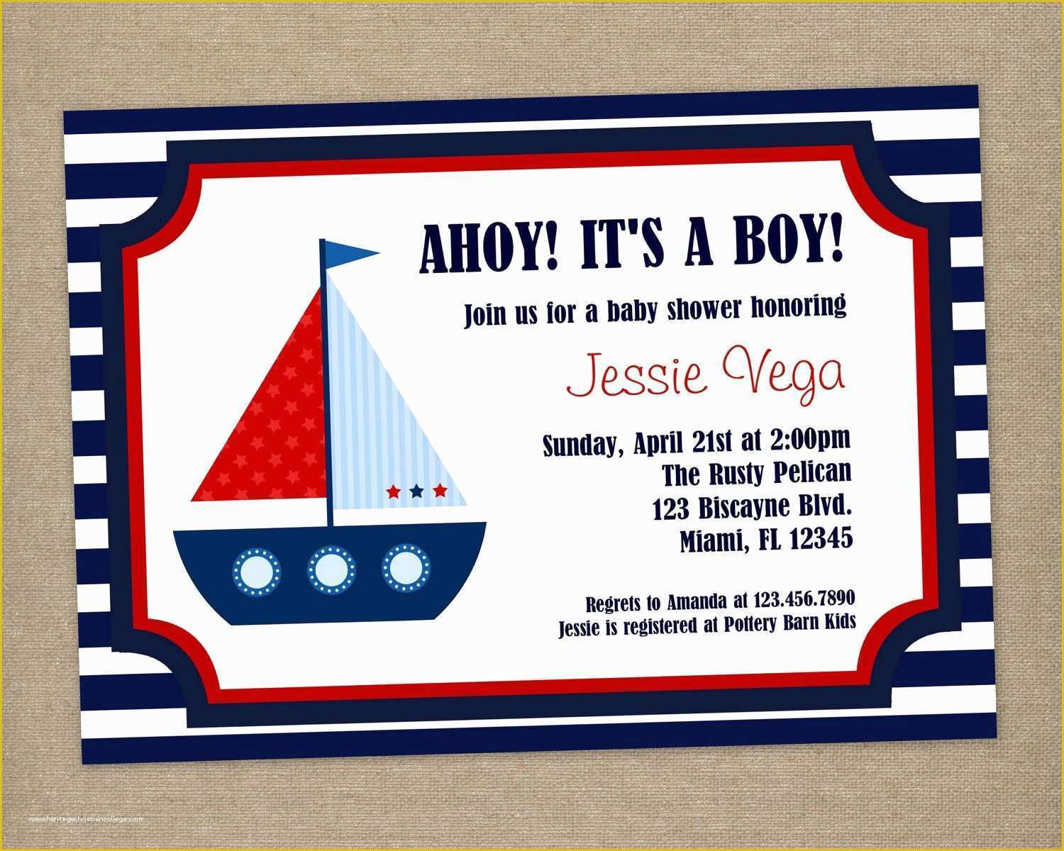 Free Nautical Invitation Templates Of Nautical Baby Shower Invitation Nautical Invitation