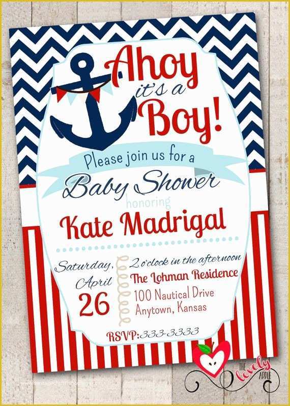 Free Nautical Invitation Templates Of Nautical Baby Shower Invitation with Free Diaper by