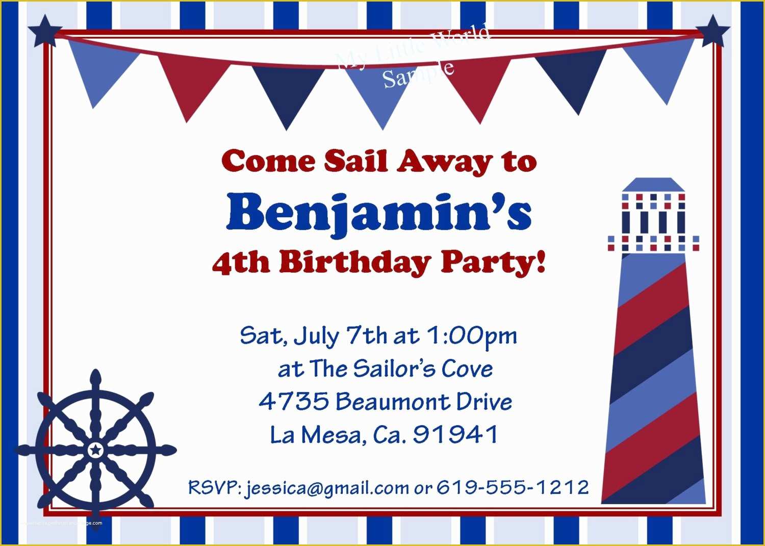 Free Nautical Invitation Templates Of Nautical Birthday Invitation