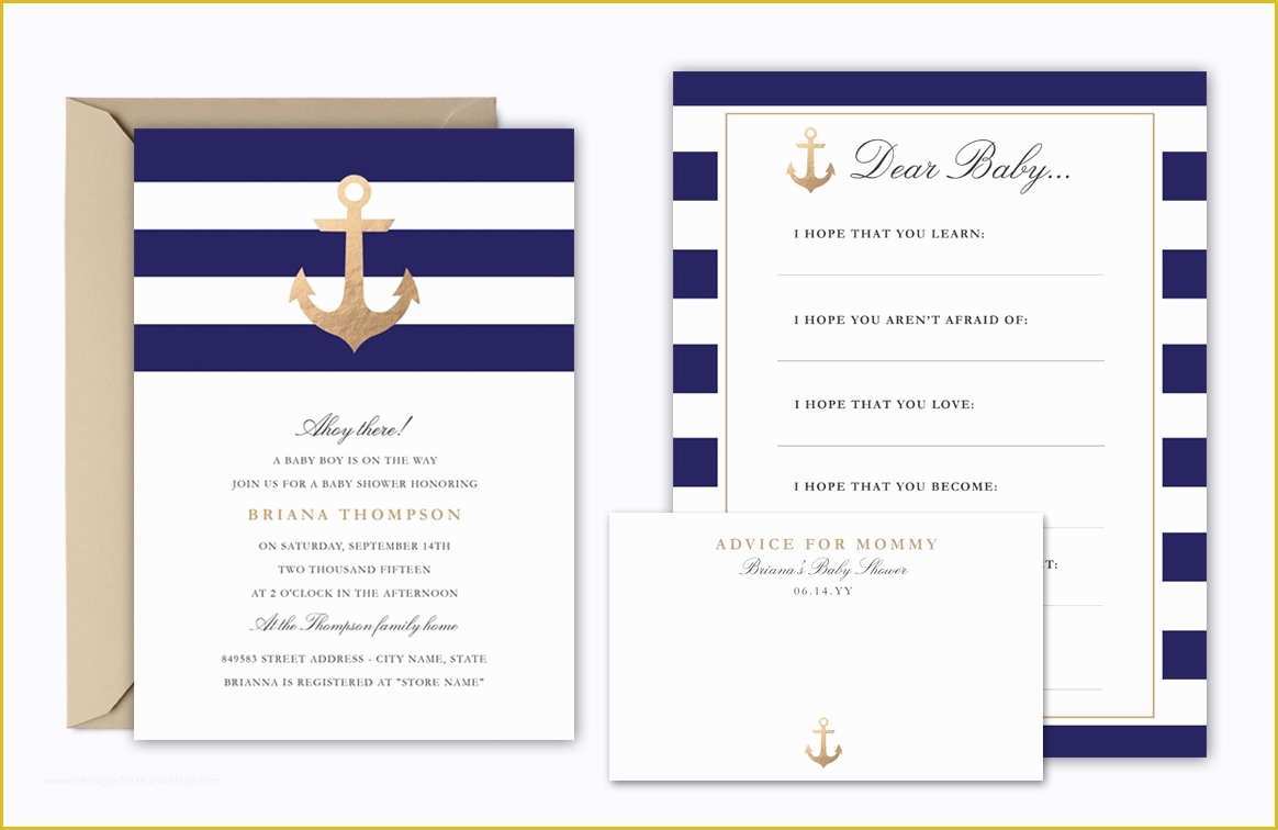 Free Nautical Invitation Templates Of Nautical Navy Baby Shower Invite Invitation Templates